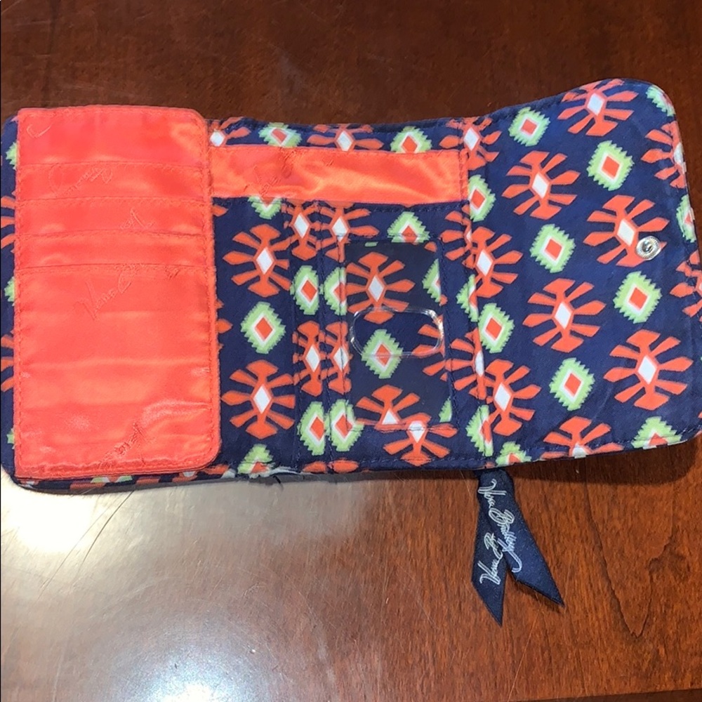 Vera Bradley Sun Valley Navy Orange & White Wallet - Picture 4 of 6